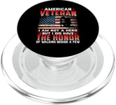 American Veteran I Am Not A Hero US Flag Patriotic Veterans PopSockets PopGrip pour MagSafe