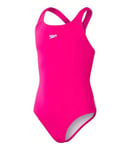 Speedo Junior Girl's ECO Endurance+ Medalist Swimsuit | Chlorine Resistance | Recycled Fabric | Comfort Fit | Swimming Lessons | Swim Holiday, Electric Pink, 15-16 Years