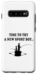 Coque pour Galaxy S10+ Il est temps d'essayer un nouveau sport père et fils partenaire de pêche garçon