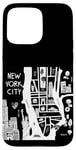 Coque pour iPhone 15 Pro Max Profitez de New York City The Big Apple Street Food Doodles Map