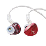 Linsoul 7HZ SONUS 1DD+1BA Dual Driver In Ear Monitor, HiFi In Ear Earphone IEM, with Detachable High-end Silver-plated OCC Cable, Aluminum Back Cavity for Audiophile, Gaming Earbuds, Musician (Red)