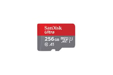 Ibroz Carte Mémoire Sandisk Micro SD XC Ultra 256 GB + Adaptateur SDe 10, U1,