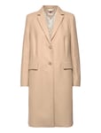 Tommy Hilfiger Classic Light Wool Blend Coat Beige