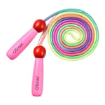 OTraki Corde a Sauter Enfant Fille Cadeau, Corde à Sauter avec Poignée Antidérapant en Bois, Corde de Coton Colorée, Jump Rope Réglable pour Débutante École Exercer Activités Extérieures, Rose