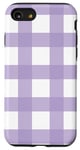 iPhone SE (2020) / 7 / 8 Purple White Checkered Plaid Flannel Gingham Pattern Checker Case