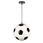 ONLI Lampe à suspension boule de football en acrylique, blanc/noir