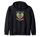 Rainbow Heart Library Is The Heart Of The School Librarian Zip Hoodie