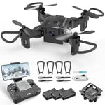 4DRC Mini Drone with 720p Camera for Kids and Adults, FPV Drone Beginners RC Foldable Live Video Quadcopter,App Control,3D Flips and Headless Mode,One Key Return,Altitude Hold,3 Modular Batteries