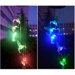 Waterproof Outdoor Hanging Led Rgb Solar Hummingbird Wind Chimes Garden Lights