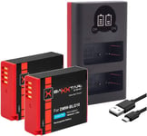 Pro 2X DMW-BLG10 E DMW-BLE9 Leica BP-DC15 (1000mAh/Infochip) Compatible avec la Batterie Panasonic et Leica avec Mini LCD USB Dual Chargeur 18572