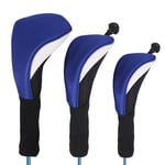 Golfklubbs huvudskydd Ett set Lång hals Driver Fairway Woods Huvudskydd blue and white