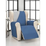 ECOMMERC3 Housse de Fauteuil 1 Place Confort Maximum et Ajustement Complet Gris/Bleu