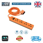 MASTERPLUG EXS1344O HEAVY DUTY 4M 13A 4 GANG SOCKET EXTENSION CABLE LEAD ORANGE