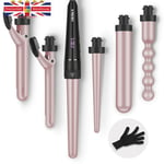 Curling Irons Wand 9mm-32mm Ptc Ceramic Barrels Lcd 80°c-230°c Rose Gold