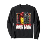 Marvel Iron Man Tony Stark Tech Beneath the Helmet & Logo Sweatshirt