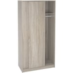 Armoire placard / meuble de rangement coloris chêne - Longueur 100 x Hauteur 200 x Profondeur 50 cm Pegane