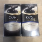 2 X OLAY Total Effects 7 in ONE Anti-Ageing Moisturiser  Night 50ml Sealed