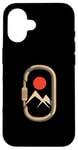 Coque pour iPhone 16 Mousqueton de montagne minimaliste