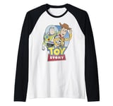 Disney Pixar Toy Story Buzz and Woody Movie Logo Manche Raglan