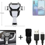 Car holder air vent mount for Vivo Y20s + CHARGER Smartphone