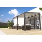 Brisbane - Pergola 5 Pieds Adossee Autoportante Toit Incliné 3X4M En Aluminium