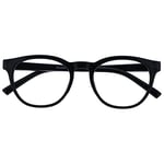 OPULIZE Blu - Lunettes de Lecture Anti-Lumière Bleue Monture Ronde et Cool Charnières à Ressort Améliore le Sommeil Jeux Ordinateur Noir Hommes Femmes B5-1 +1.50