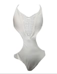 SPIRITUAL GANGSTER Women's White Maui Breathe One Piece Swimsuit #CR X-Small NWT