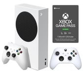 Microsoft Xbox Series S (512 GB SSD), Wireless Controller (White) & Game Pass Ultimate (1 Month Membership) Bundle, White