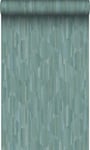 Origin Wallcoverings papier peint imitation bois en 3D bleu vert - 50 x 900 cm - 347869