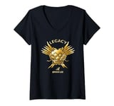 Womens Bruce Lee Gold Dragon Face Legacy V-Neck T-Shirt