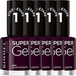 RIMMEL Super Gel High Shine Nail Polish 12ml - 064 Plum Pudding *PACK OF 5*