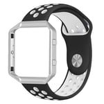 Fitbit Blaze dubbelfärgat klockarmband i silikon - Svart / Svart