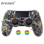 Graffiti F-19 Colors Silikoni Camo Suojakotelo Sony Dualshock 4 PS4 DS4 Pro Slim Controller peukalokahvat Joystick Caps