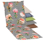 Beo Turin - Coussin Lavable pour Chaise Longue - Fabriqué en UE - Qualité supérieure - Résistant aux UV - avec Bande de Maintien en Caoutchouc - Respirant - avec Motif de Roses et Rayures