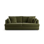 Habitat Holmfirth Velvet 3 Seater Sofa Bed - Moss Green