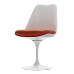 Knoll - Saarinen Tulip Chair, Vit bas  skal, Tyg - Kategori C - Hopsack - K12067 - Ruokapöydän tuolit - Eero Saarinen - Valkoinen - Metalli/Tekstiili materiaali/Synteettinen/Vaahto