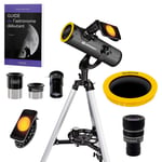 Pack Débutant Télescope Bresser Solarix 76/350 + Monture AZ1 + Filtre Solaire +