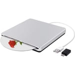 Extern CD DVD-enhet USB/Type-C Slim Portable CD DVD-brännare Spelare Slot i CD-Rom-enhet, Superdrive för Mac MacBook Air Pro Laptop Desktop PC Windows10