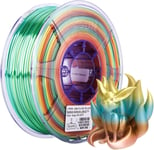 PLA Métal Arc-en-ciel Soie Filament 1.75mm, Soyeux Multicolore PLA, Précision Dimensionnelle +/- 0.05mm, 1KG Bobine Filament pour Imprimante 3D