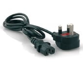 Black 1m Kettle Lead with Notch Mains Power Cable UK Plug Wallpaper Steamer 13A