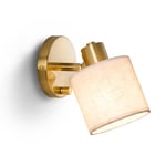 Lightess Applique Murale Intérieure Dimmable avec Interrupteur, Lampe Murale Dorée avec Abat-jour en Lin Beige, Applique Murale de Chevet Pivotante E27 pour Chambre Salon