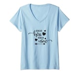 Womens Right Here Right Now Love Cute Heart Quote V-Neck T-Shirt