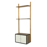 Sodiake - Bibliotheque, etagere de Rangement, pour Salon, Bureau, Style Industriel Retro Vintage, 178 x 65 x 25 cm, 2 tablettes et 1 caisson en decor