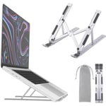 Support pour MacBook PC Portable Tablette, Support Pliable 7 Angles Réglable, Antidérapant Aluminium - Argenté - BOOLING