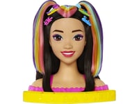 Barbie Mattel Doll Head Styling Neon Rainbow Sort Hair Hmd81