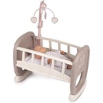 Smoby - Baby Nurse - Berceau à Barreaux - pour Poupons et Poupées - Lit avec Système de Bascule + 1 Mobile - 220372 - Beige