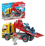 Playmobil 71429 Dépanneuse avec Quad, Camion de remorquage Polyvalent avec gyrophare et Kart, Univers des véhicules pour Enfants dès 4 Ans