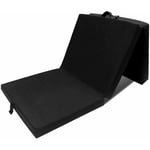 Vidaxl - Matelas en mousse pliable en 3 sections 190 x 70 x 9 cm Noir Black