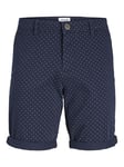 JACK & JONES Men's Jpstbowie Jjshort Sa Printed Sn Chino Shorts, Blazer Navy, S