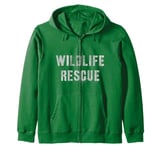 Vintage WILDLIFE RESCUE Team Earth Day Search Crew Uniform Zip Hoodie